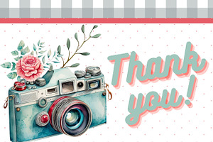 Vintage Camera Valentine Clipart