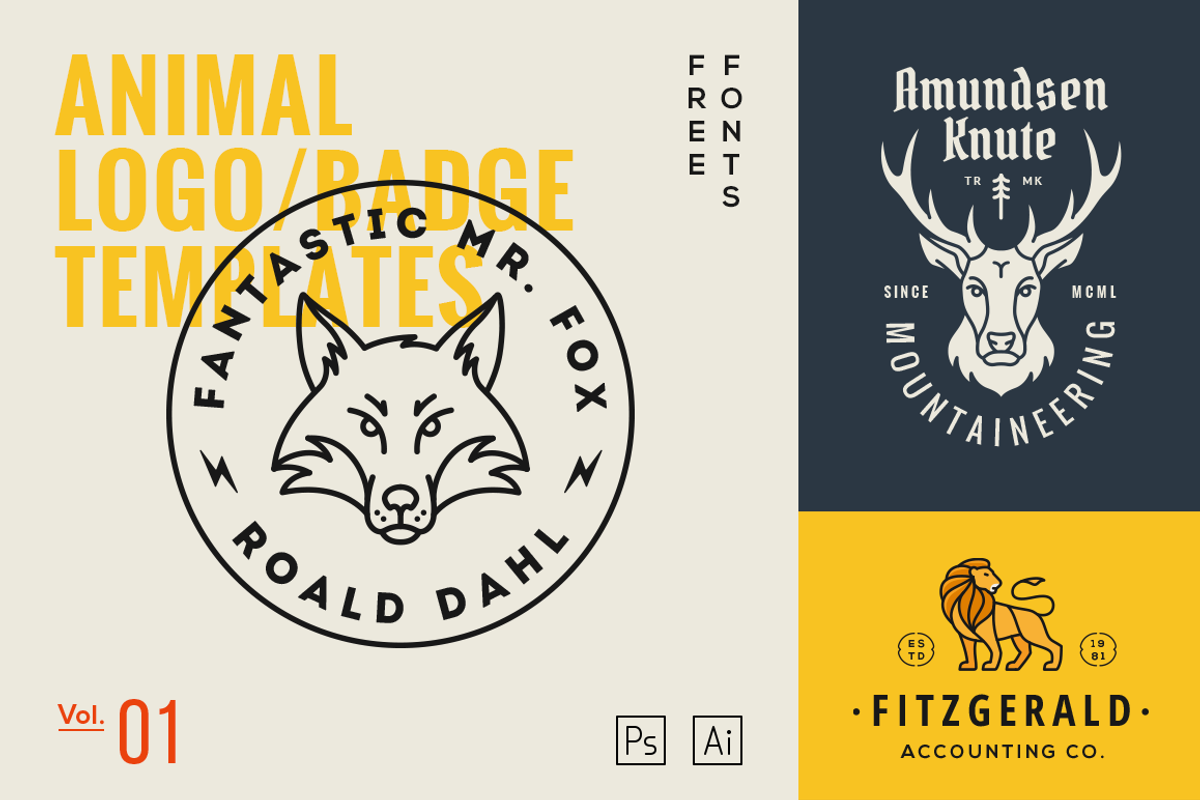 Animal Logo/Badge Templates Vol.1, a Branding & Logo Template by GraphicBurger (Photo 1 of 13)