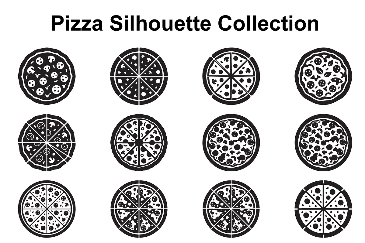 Pizza Slice Silhouette Shapes, an Object Graphic by Designs_River (Photo 1 of 3)