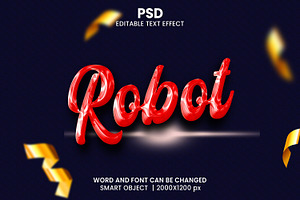 PSD Robot 3d Text Effect Style