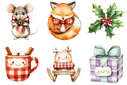 Kawaii Plaid Christmas Clipart, a Seasonal Illustration by CitraGraphics (Thumbnail 6 of 9)