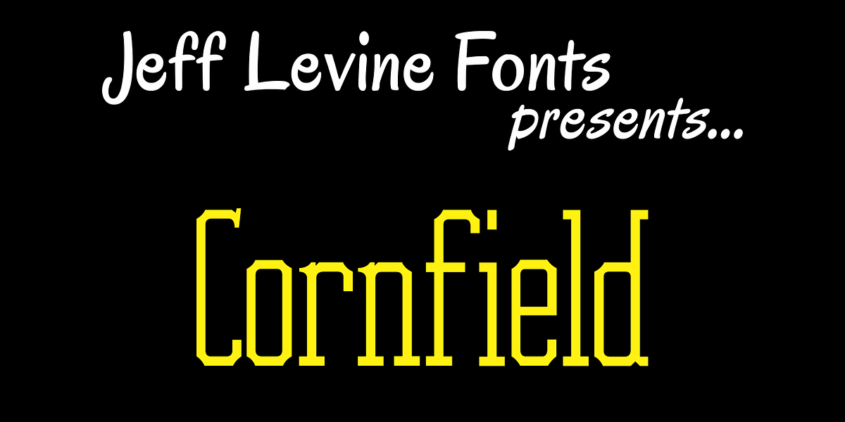 Cornfield JNL, a Slab Serif Font by Jeff Levine Fonts