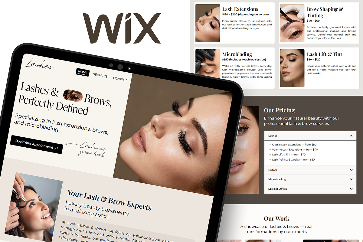 Eyelashes Salon Wix Studio Website