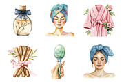 Spa Mothers Day Watercolor Clipart, an Illustration by SinaCreation (Thumbnail 2 of 5)
