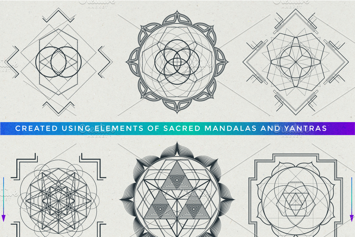 SACRED GEOMETRY MANDALAS & SYMBOLS, a Graphic by TRIKONA (Photo 4 of 6)