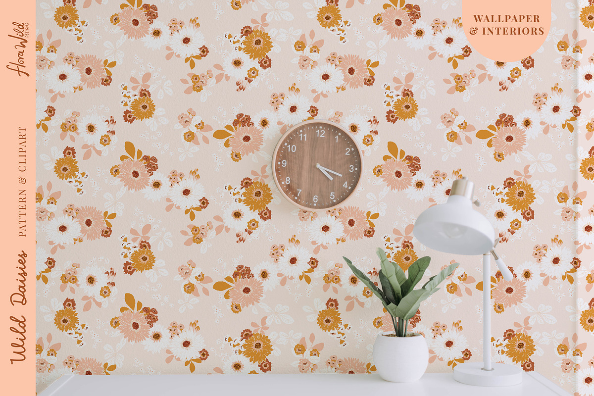 Wild Daisies pattern and clipart, a Pattern Graphic by Flora Wild Designs (Photo 3 of 5)