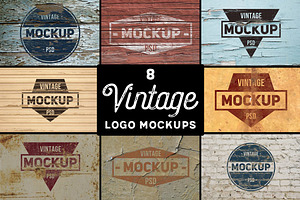 8 Vintage Logo Mockups