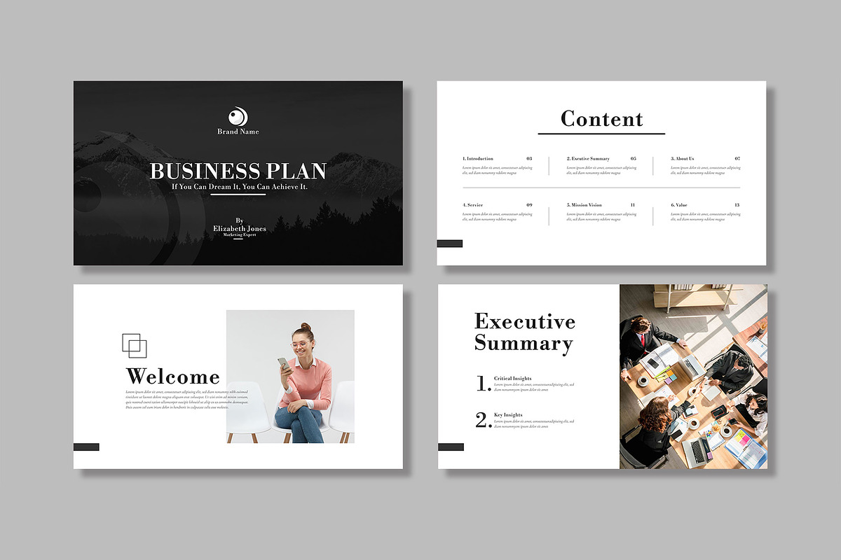 Minimal Business Plan Presentation, a Presentation Template by Mighty-Slide (Photo 2 of 6)