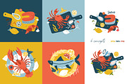Hand drawn SEAFOOD clipart concepts, a Food Illustration by Lana Sham (Thumbnail 2 of 7)