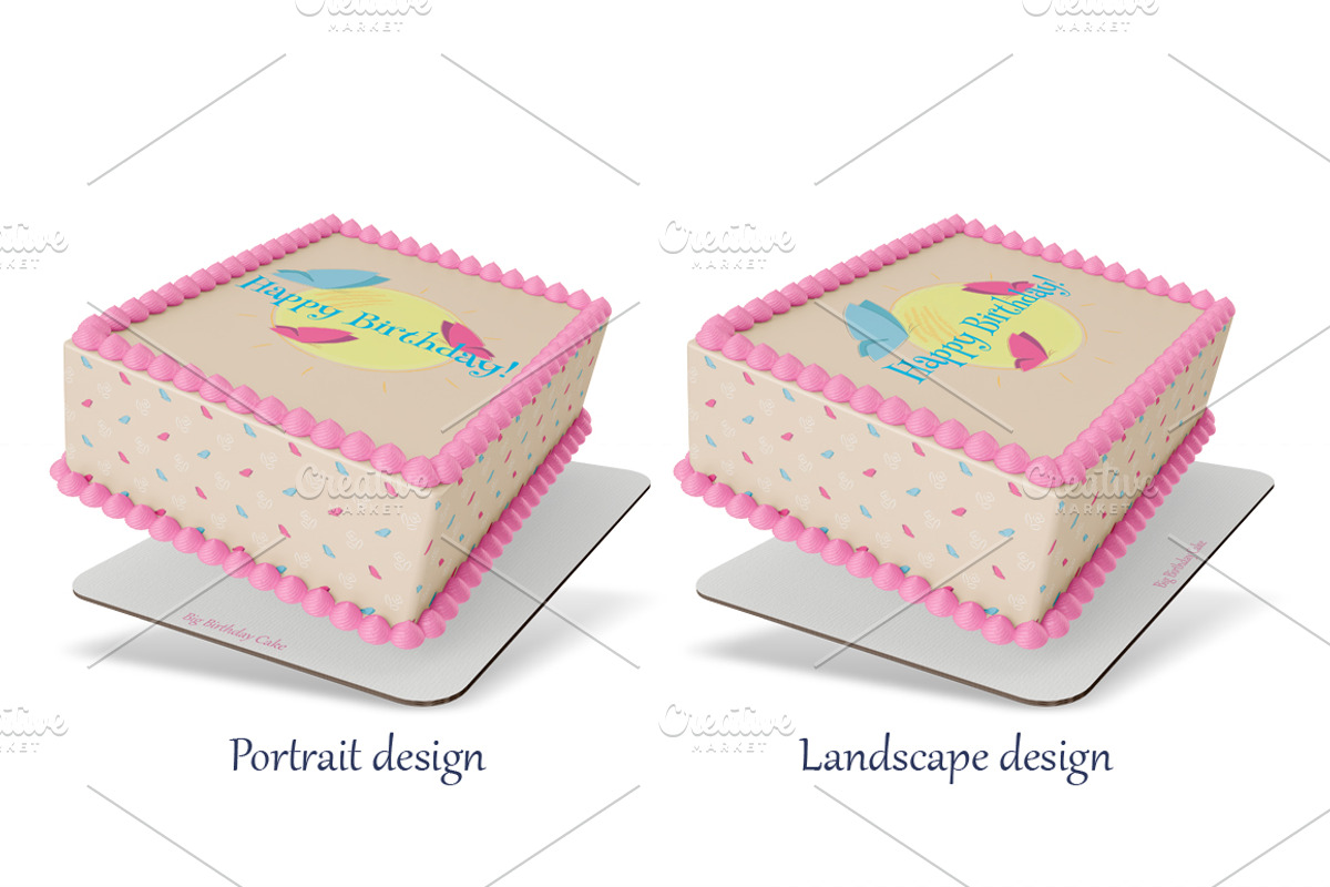 Edible cake Mockup set. PSD mockup., a Product Mockup by NatalyaZelenova (Photo 3 of 6)