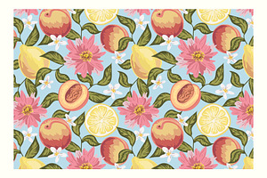 Fruit Garden Vector Patterns