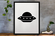UFO Silhouette SVG, a Technology Illustration by newminddesign (Thumbnail 3 of 3)