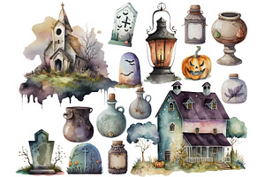 Haunted Halloween Clipart Collection