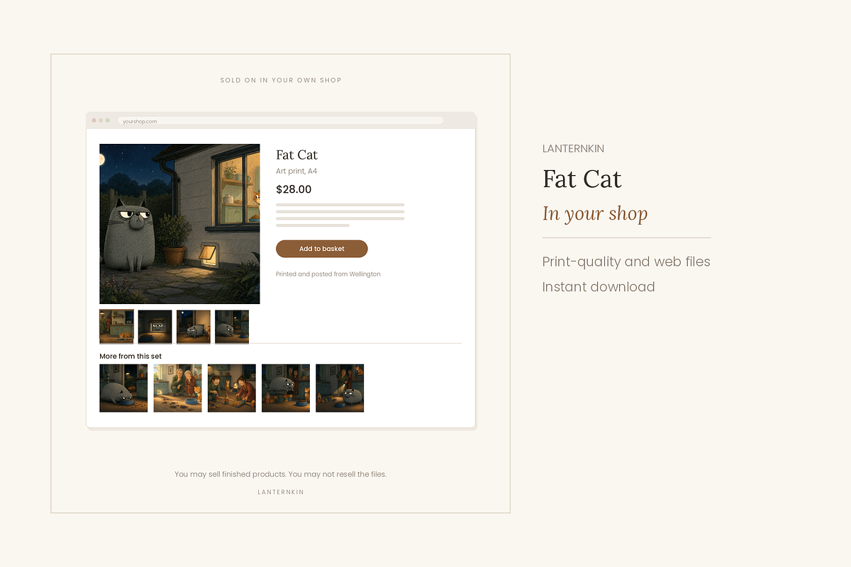 Fat Cat Illustrations, Set 30, an Animal Illustration by LanternkinStudio (Photo 5 of 14)