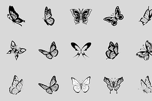 55 Butterfly Silhouettes PNG Clipart