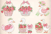 Strawberry Goose Clipart, an Illustration by Digital Artistic99 (Thumbnail 2 of 9)