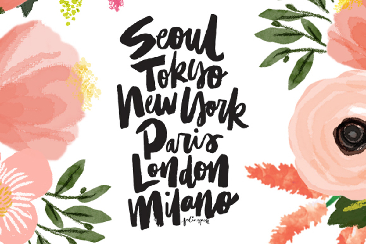 Big Cities Handlettering Calligraphy, a Decorative Illustration by hellopop design (Photo 1 of 4)