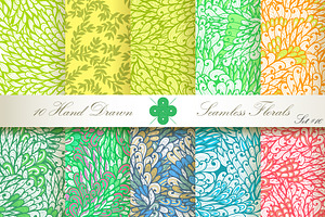 10 Ornate Seamless Florals. Set #10