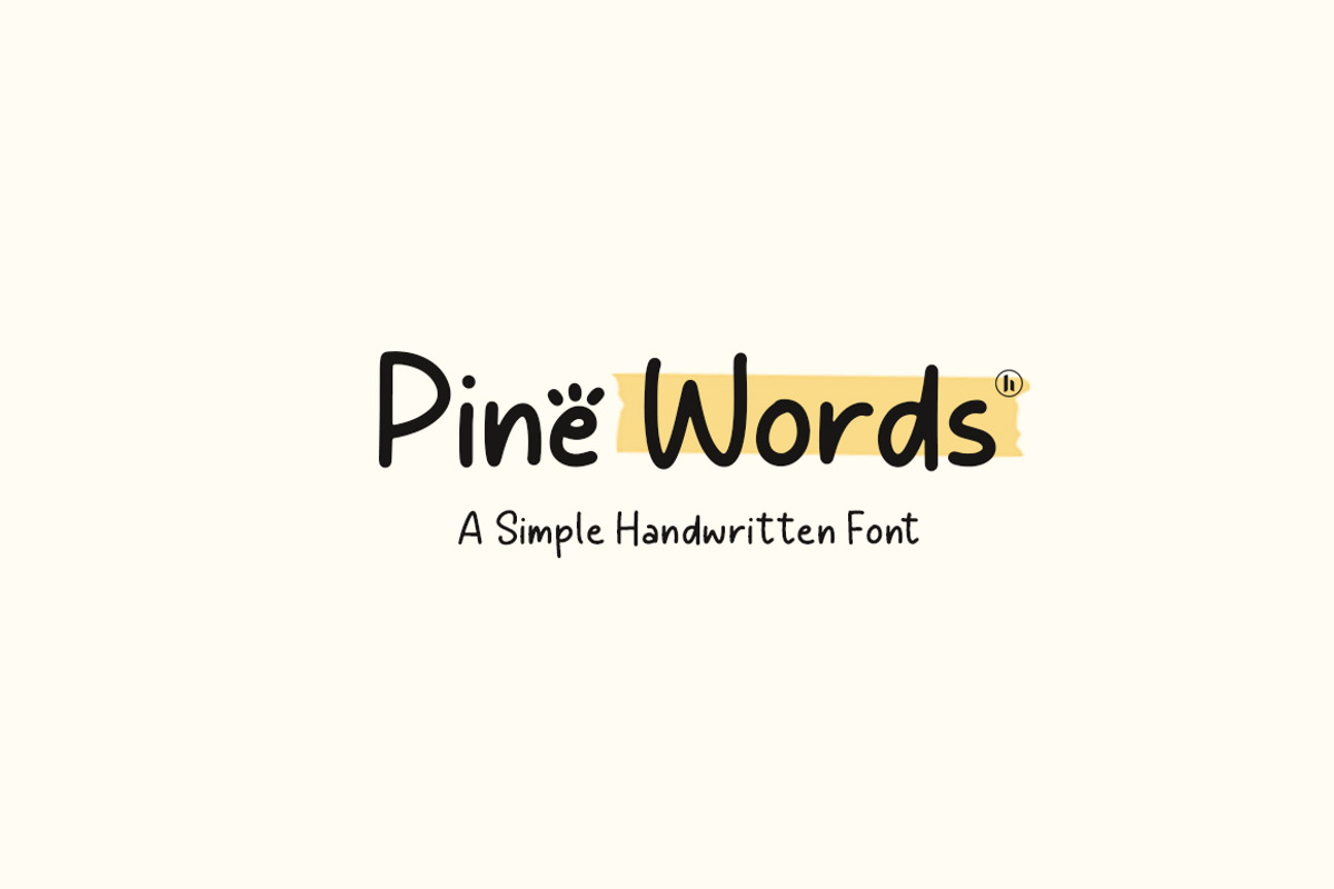 Pine Words Simple Handwritten, a Handwritten Font by Heinzel Std (Photo 1 of 10)