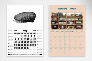 Reusable Vintage Calendar Year 2025