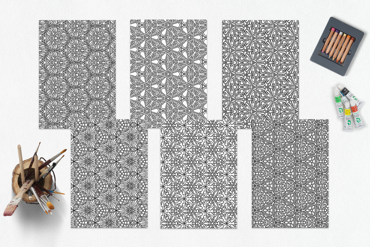 Patterns for coloring PDF,JPG vol-04, a Brochure Template by dnapslvsk (Photo 4 of 6)