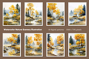 Watercolor Nature Illustration, a Decorative Illustration by Housui Patterns (Thumbnail 6 of 9)