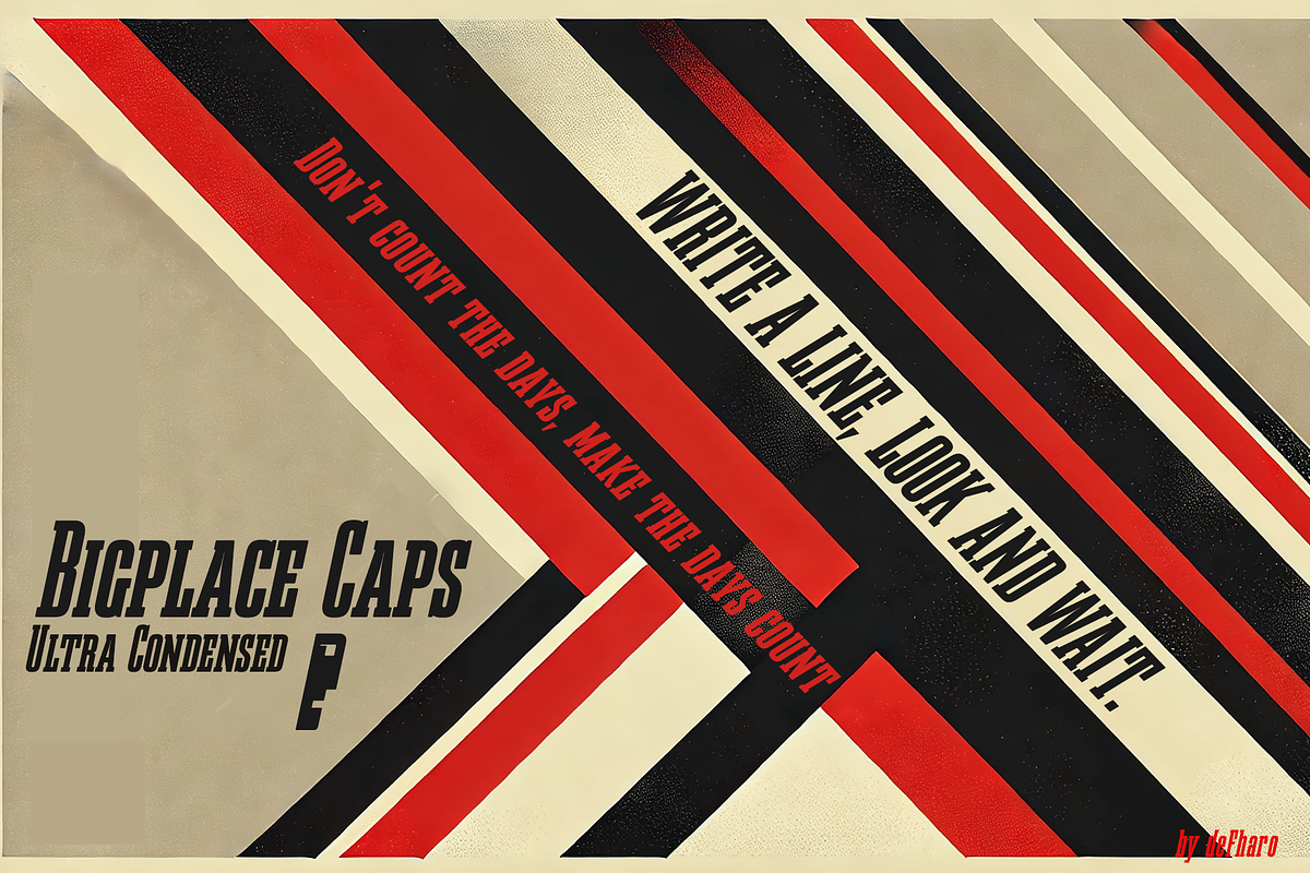 Bigplace, Roman & Caps, a Slab Serif Font by deFharo (Photo 10 of 11)