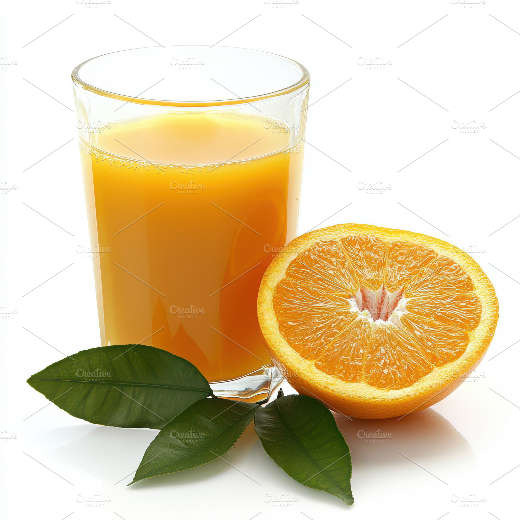 Fresh Orange Juice Glass and Half Or, a Food & Drink Photo by Pixeness Studio