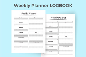 Weekly Planner KDP Interior Notebook