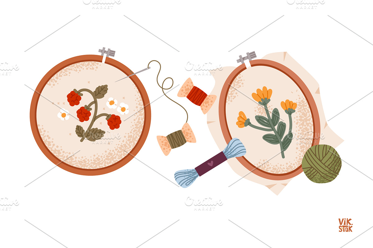 Embroidery tools, a Work Illustration by vik.stock (Photo 2 of 5)