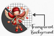 Quirky Valentine Girl Clipart Bundle, an Illustration by Canvas Craft (Thumbnail 2 of 6)