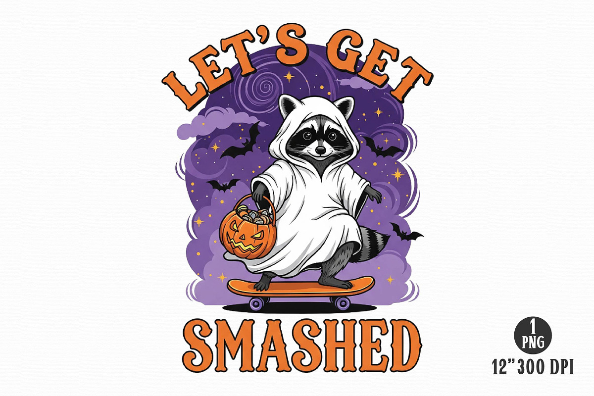 Vintage Halloween Raccoon PNG Bundle, an Illustration by Dream Creation (Photo 6 of 16)