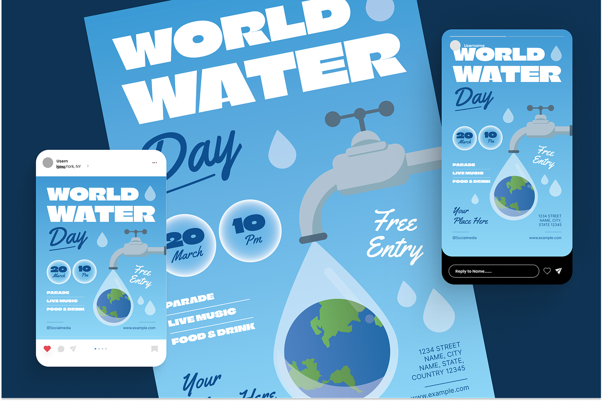 World Water Day Flyer Set, a Flyer Template by Annora Studio (Photo 2 of 6)