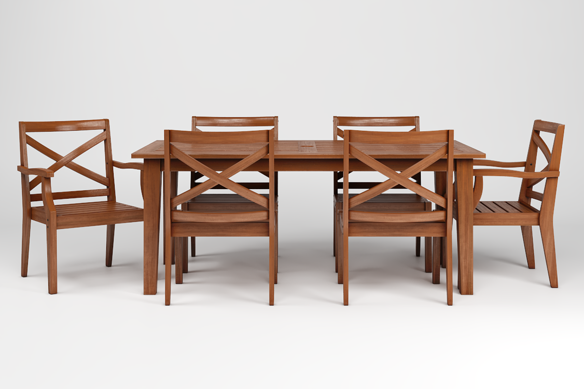 Teak Wood Dining - Full Set, a 3D by ShedLabs (Photo 3 of 3)