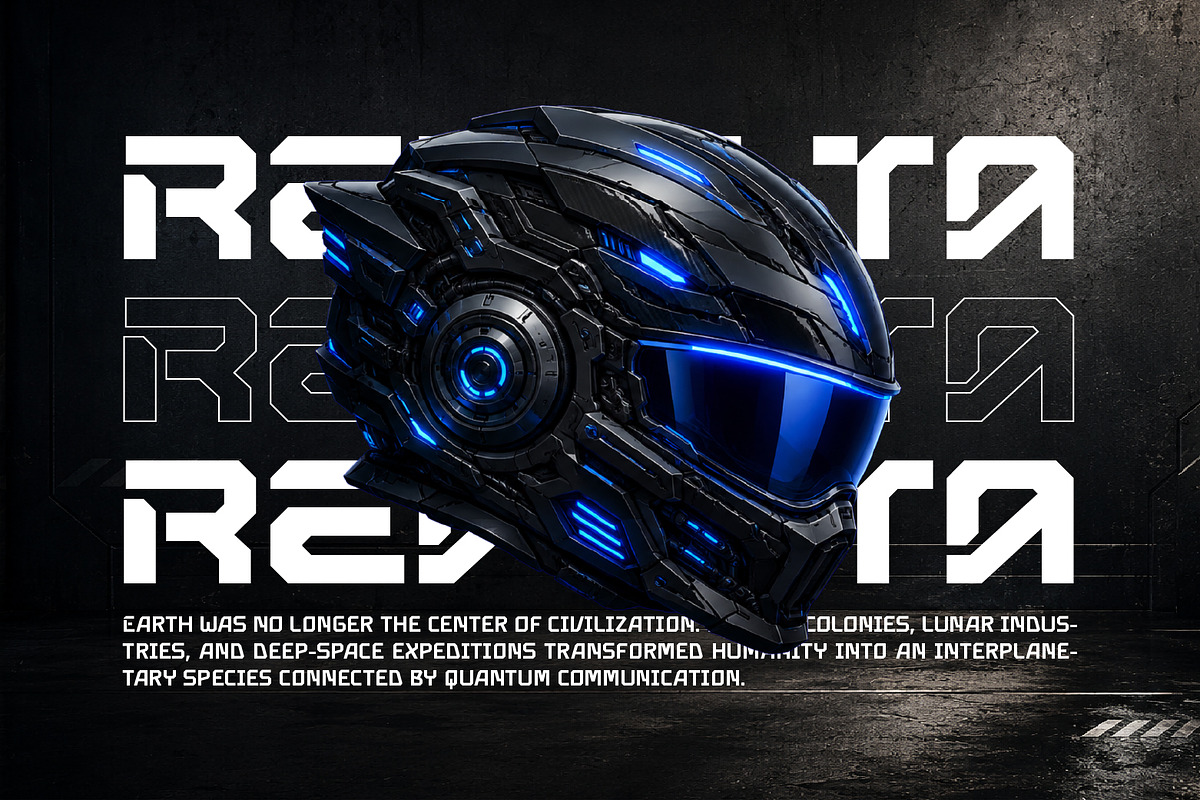 Revolta - Tech Display Font, a Sans Serif Font by Vesvocrea (Photo 4 of 8)