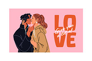 Diverse couples kiss, hug set, cards, a Person Illustration by PaperTrident (Thumbnail 10 of 14)