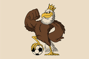 King Eagle Mascot with Soccer Ball, an Object Graphic by Judsart
