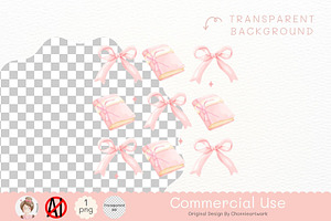 Coquette Ribbon With Book Png