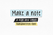 Make a Note - neat handwriting font, a Handwritten Font by jyllyco (Thumbnail 1 of 6)