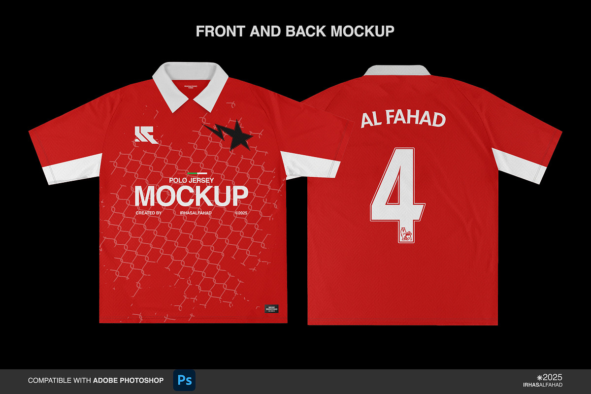 Polo Jersey Mockup, a Shirt Mockup by Irhasalfahad (Photo 2 of 5)