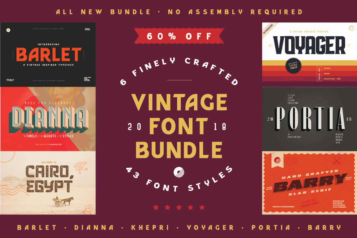Vintage Font Bundle | 60% off Sale!, a Sans Serif Font by ochaya designs (Photo 1 of 7)