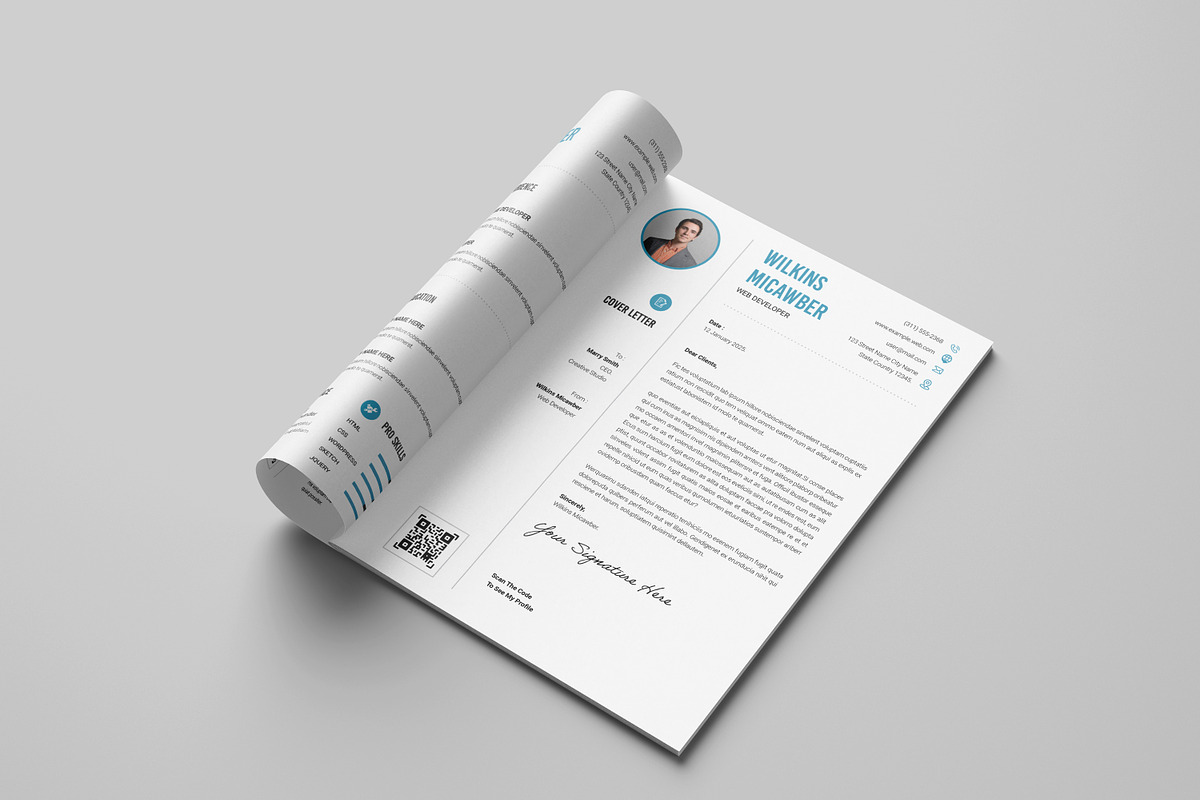 Clean & Modern Resume Template preview 4