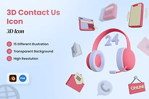 3D Contact Us Icon