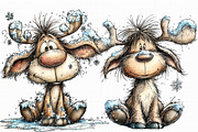 Whimsical Funny Reindeer Clipart, an Illustration by Libby Wishes (Thumbnail 5 of 7)