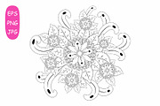 Flower Mandala: 5 Coloring Pages, a Poster Template by Michiru13 (Thumbnail 3 of 6)