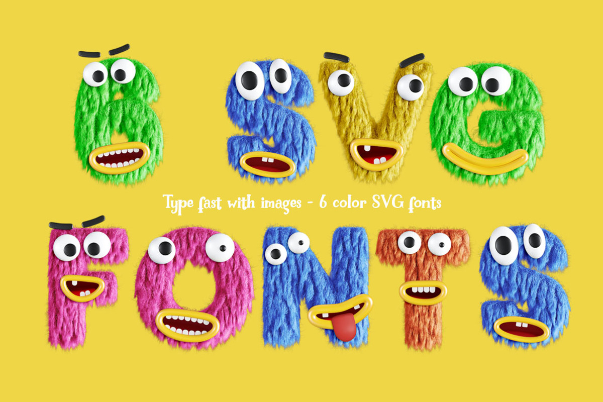 Friendly Monster SVG & PNG Fonts, a Sans Serif Font by TVartworks (Photo 15 of 18)