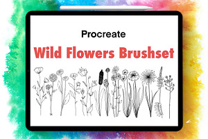 Wild Flowers Procreate Brushset