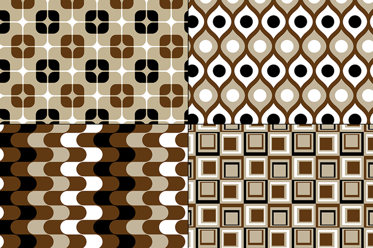 Brown & Black Mod Geometric Patterns preview 4