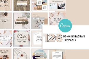 Boho Instagram Canva Post Template