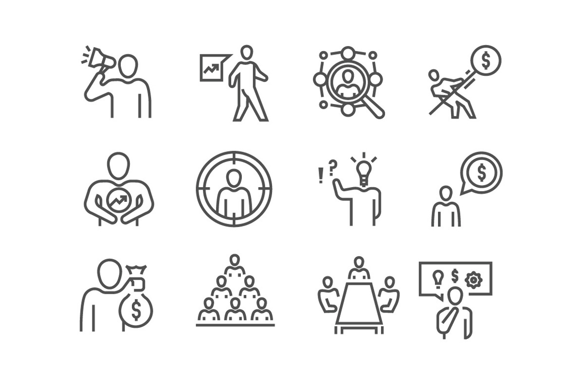 40 Business People Icons, an Outline Icon by kucingklawu (Photo 5 of 5)